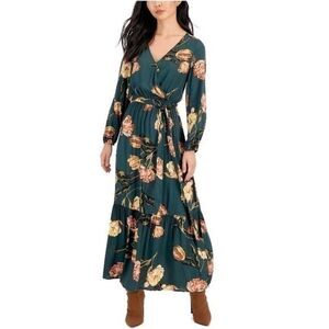 Green Floral Maxi Dress XS